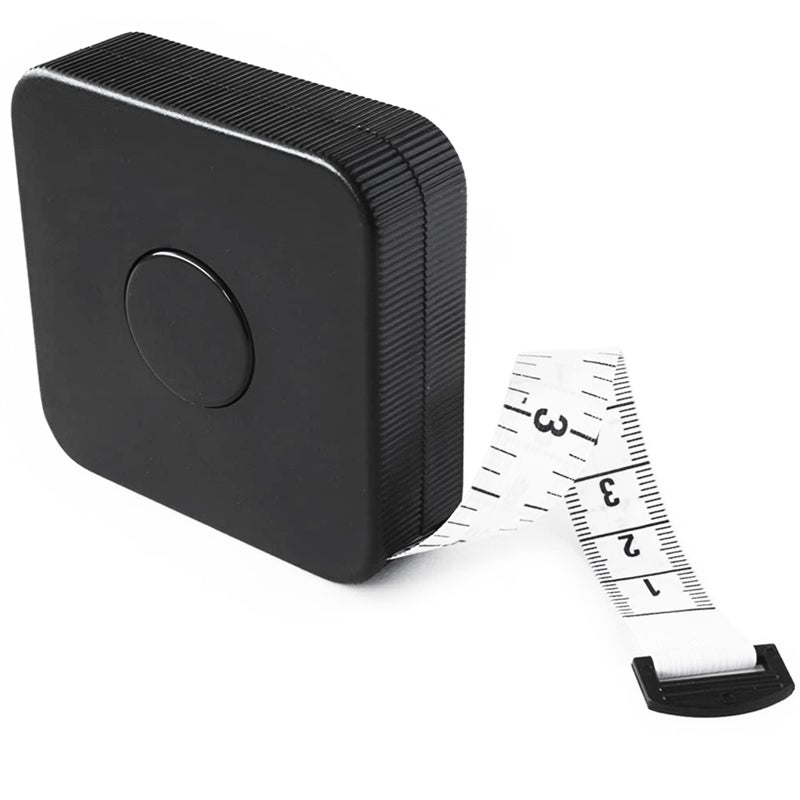 PERFECT MEASURING TAPE شريط قياس مثالي - طويل جداً (120 بوصة) شريط قياس مرن للخياطين. شريط قابل للسحب، مزدوج الجوانب - بوصات حتى 120 وقياس متري حتى 3م (نموذج SR18) أسود - Image 1